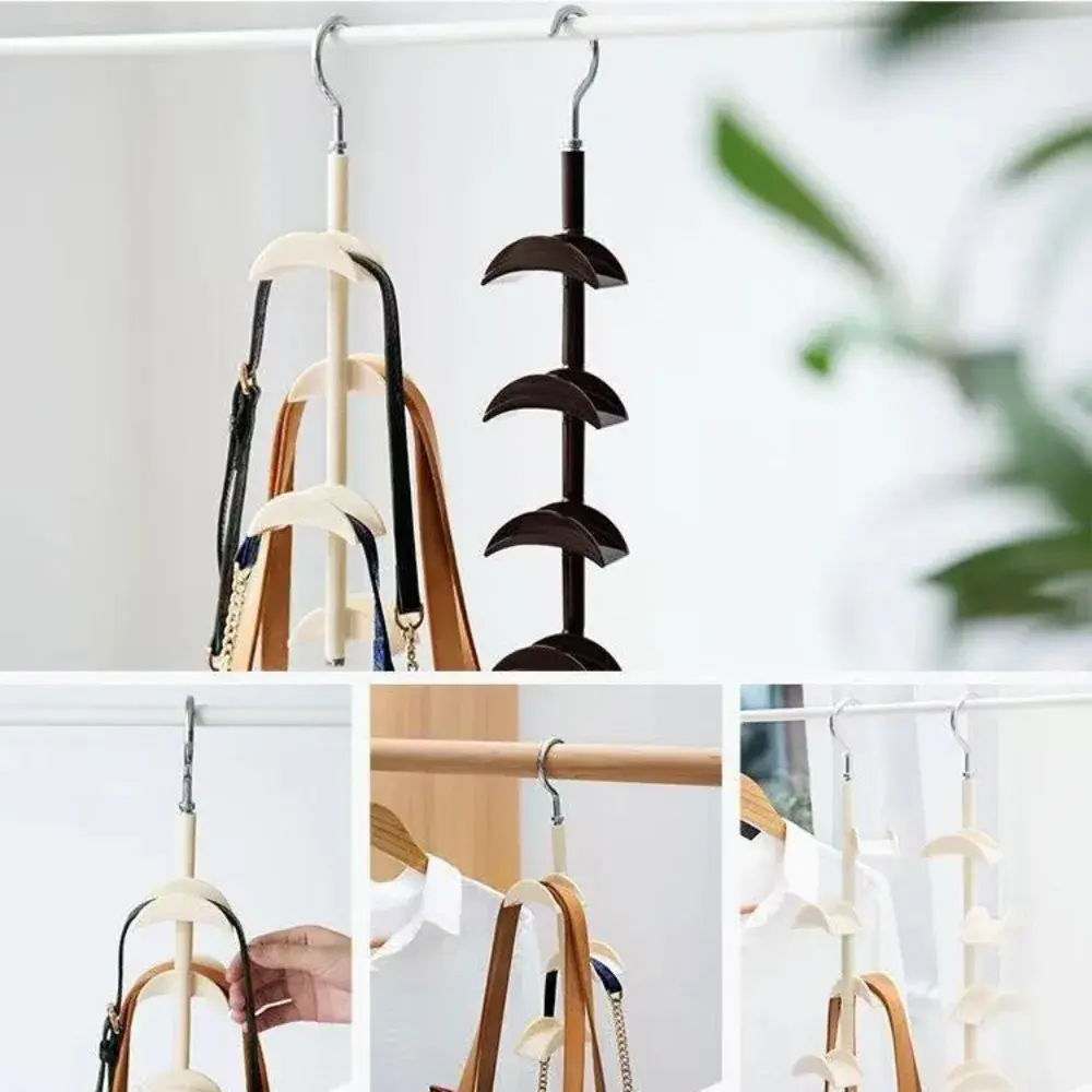 New Rotatable Bag Holder Space Saving Closet Hanging Rotating Display Stand Handbag Storage Home