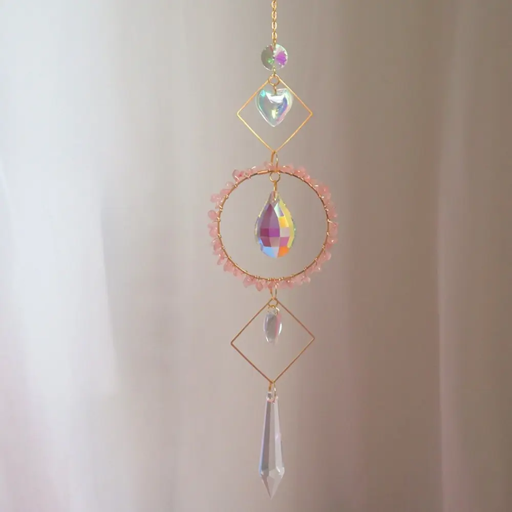 Colorful Star Moon Crystal Sun Catcher Stained Glass Balcony Yard Hanging Wind Chimes Party Decor Rainbow Prism