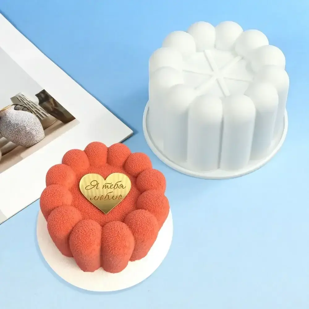 Round Flower Design Bento Cake Silicone Mold Dessert Making Gypsum Making Chocolate Mousse Mould Pudding Mold Silicone Material