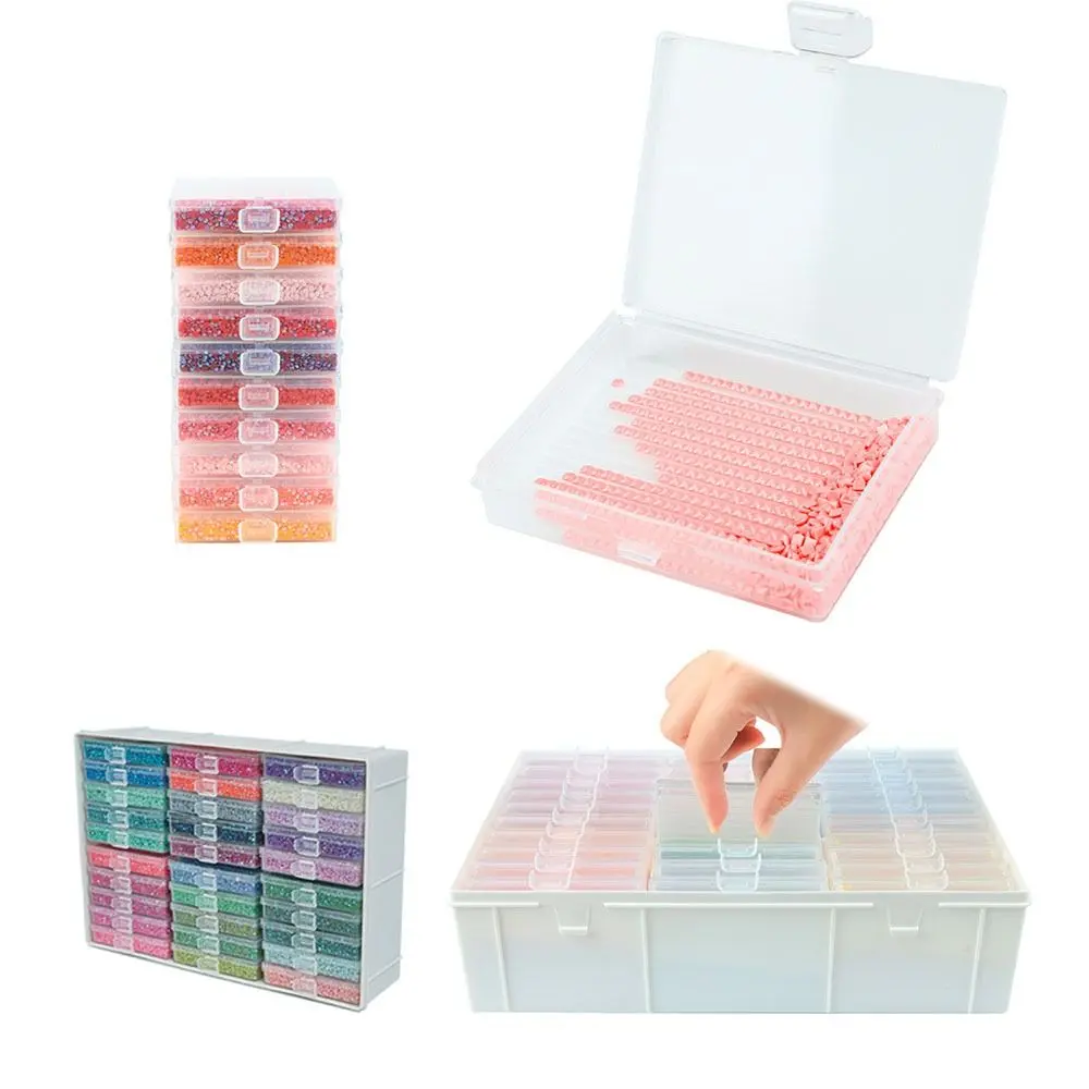 DIY Craft 5D Diamond Painting Tray Storage Box Large Capacity Embroidery Beading Plates Plastic DMC Colors Number Label