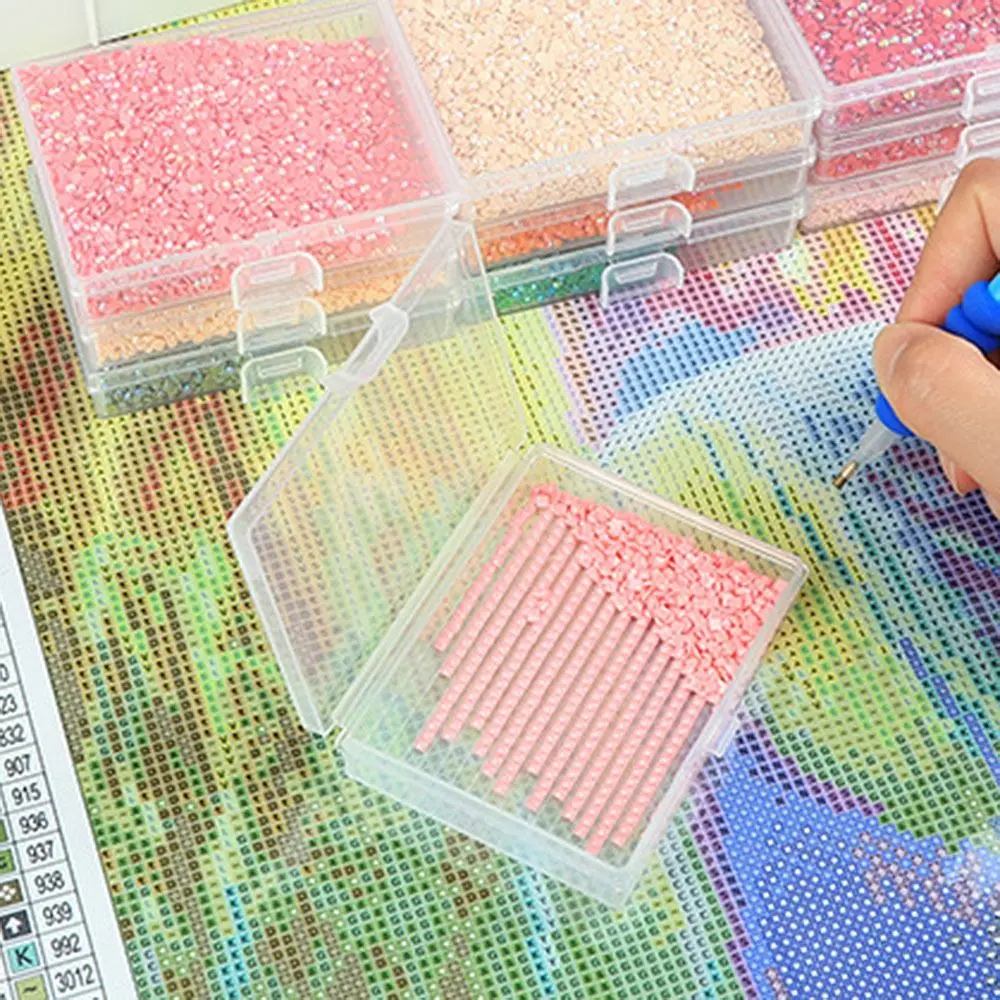 DIY Craft 5D Diamond Painting Tray Storage Box Large Capacity Embroidery Beading Plates Plastic DMC Colors Number Label