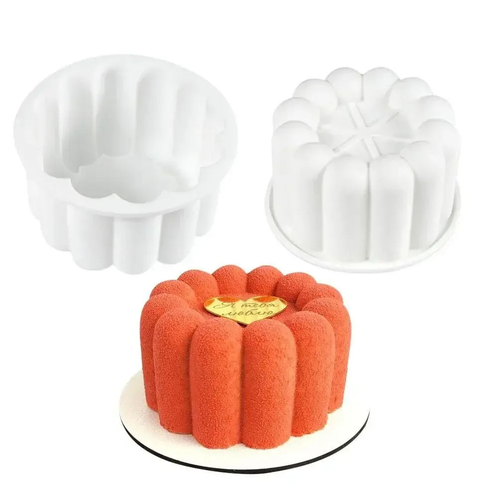 Round Flower Design Bento Cake Silicone Mold Dessert Making Gypsum Making Chocolate Mousse Mould Pudding Mold Silicone Material