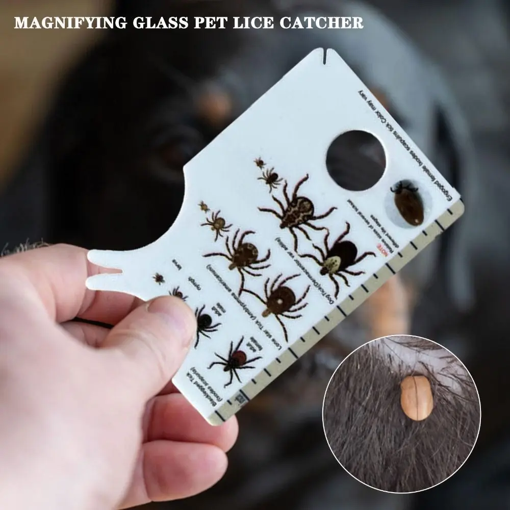 Practical Effective Tick Remover Card Pocket Size Plastic Lice Catcher Tool Magnifying Glass Durable Dog Cat Clean Tool Pets