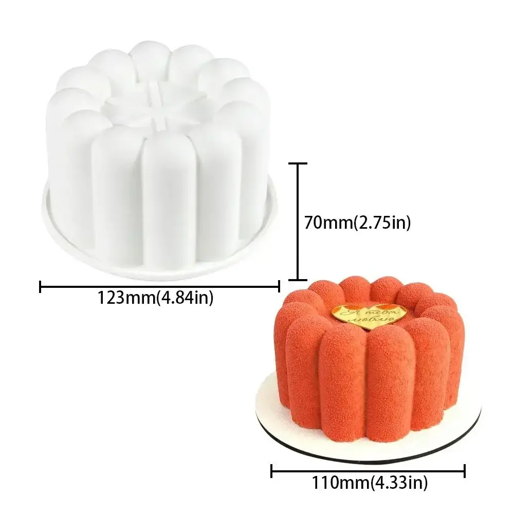 Round Flower Design Bento Cake Silicone Mold Dessert Making Gypsum Making Chocolate Mousse Mould Pudding Mold Silicone Material