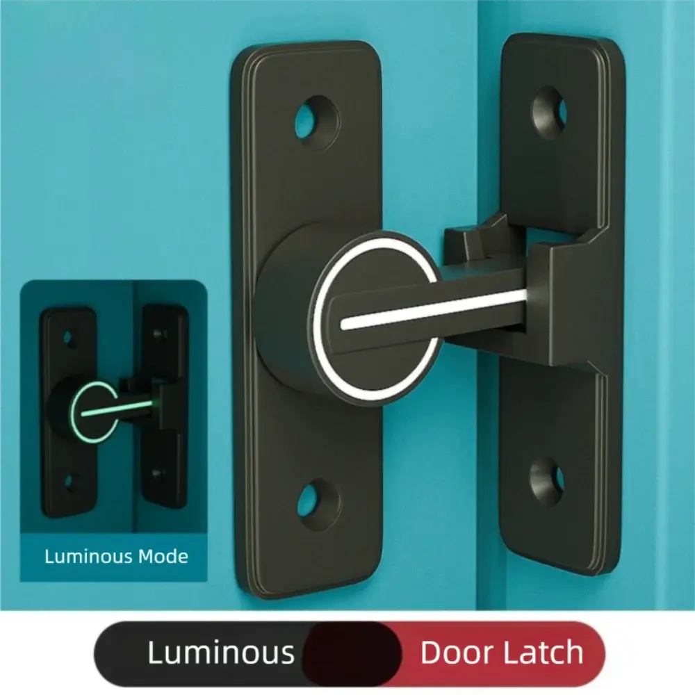 Durable Luminous Door Latch 90 Degree Zinc Alloy Gate Latches Heavy Duty Hardware Cabinet Door Lock Sliding Door
