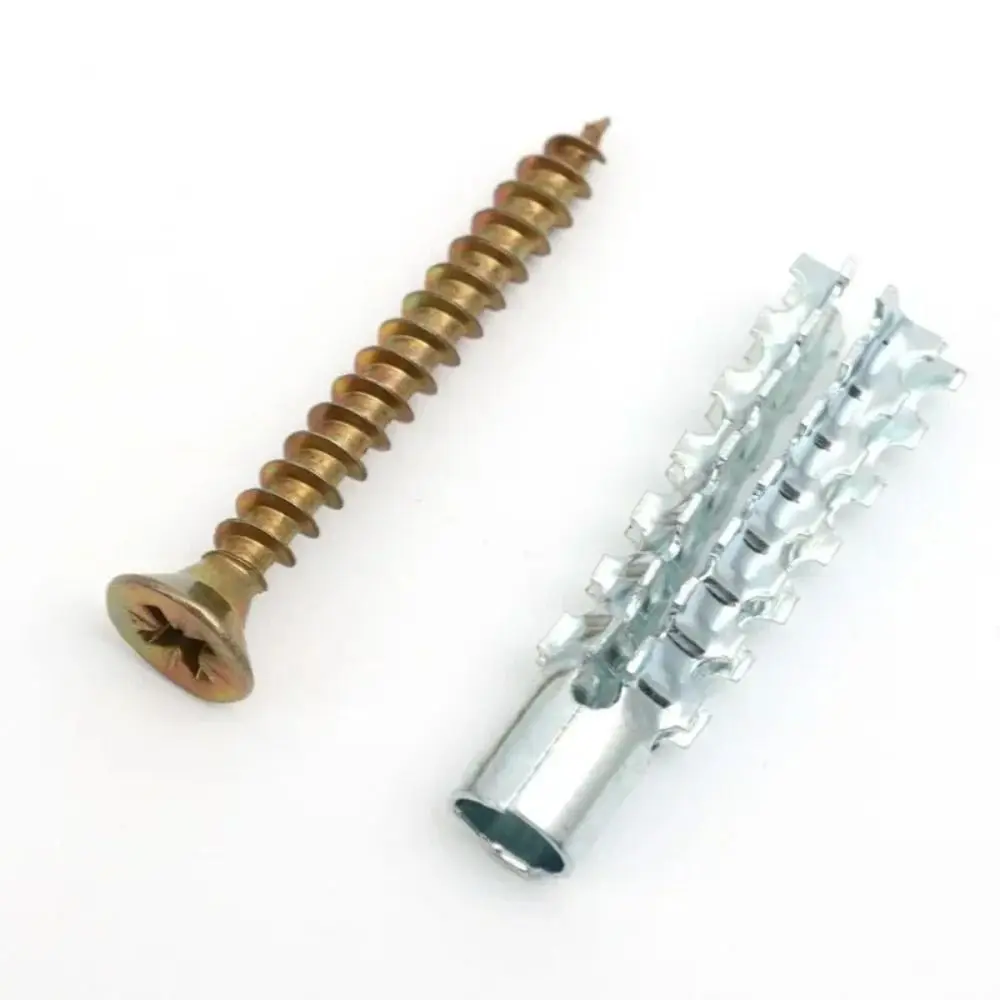 New Metal Serrated Expansion Tube Self Tapping Screws Pipe Drilling Plug for Concrete Wall Anchors Fasteners Bolt Kits