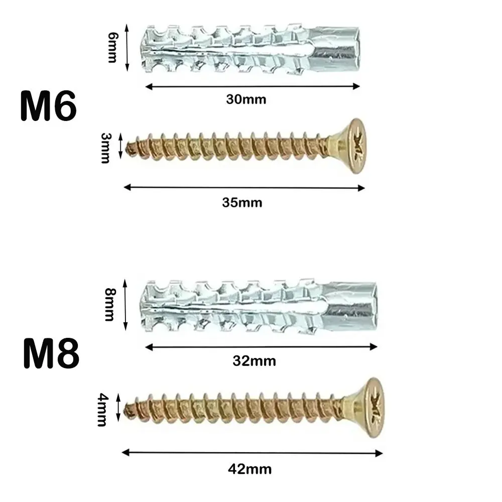New Metal Serrated Expansion Tube Self Tapping Screws Pipe Drilling Plug for Concrete Wall Anchors Fasteners Bolt Kits