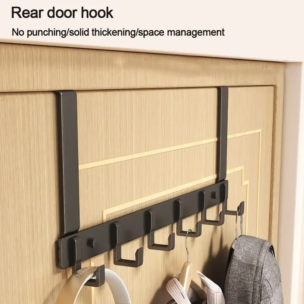 Punch-Free Hooks Over The Door 6 Hook Storage Holder Wall Hanging Clothes Hanger Coat Hat Towel Hanger Bedroom Organizer Storage