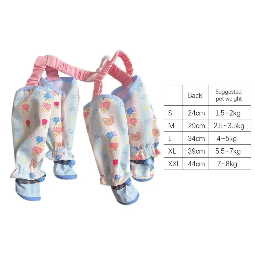 Polyester Pet Strolling Going Out Pants Breathable With Shoes Dog Jumpsuit Thin Dust-proof Dog Four Legged Pants Summer