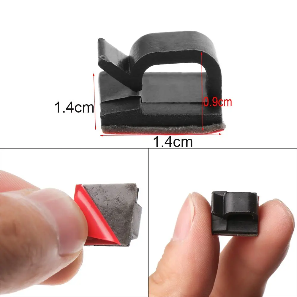50pcs Sticky Firm Fastener Buckle Line Self-adhesive Wire Management Cable Clip Fixer Holder Cable Clamp
