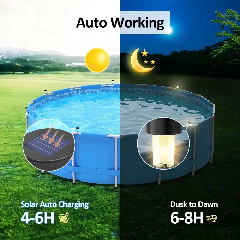 New Outdoor Solar Pool Light Waterproof Warm Light Night Light LED Solar Lamp For Swimming Pool