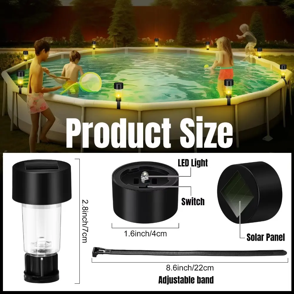 New Outdoor Solar Pool Light Waterproof Warm Light Night Light LED Solar Lamp For Swimming Pool