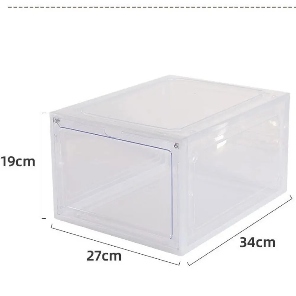 New Transparent Basketball Shoe Box with Suction Dust-proof Storage Box Anti-oxidation Acrylic Shoe Cabinet Household Dormitory