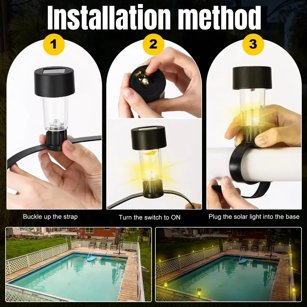 New Outdoor Solar Pool Light Waterproof Warm Light Night Light LED Solar Lamp For Swimming Pool