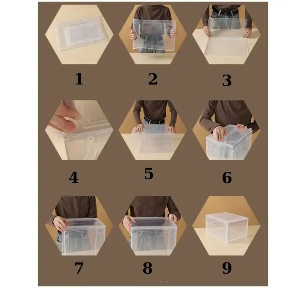 New Transparent Basketball Shoe Box with Suction Dust-proof Storage Box Anti-oxidation Acrylic Shoe Cabinet Household Dormitory