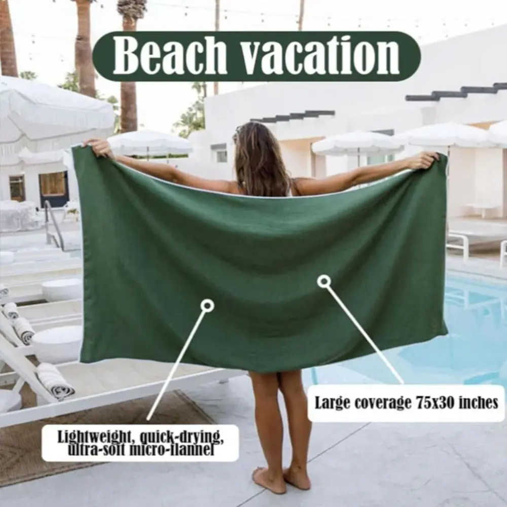 Portable Outdoor Magnetic Bath Towel Coral Fleece Fiber Quick-drying Bath Towel Portable Outdoor Bath Towel Beach Towel