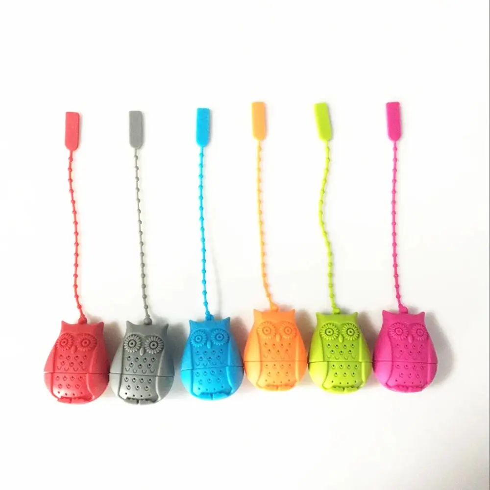 Creative Owl Shape Tea Strainer Silicone Tea Bags Filter Loose-Leaf Tea Infuser Tea Leaves Spice Filter Diffuser Tea Accessories