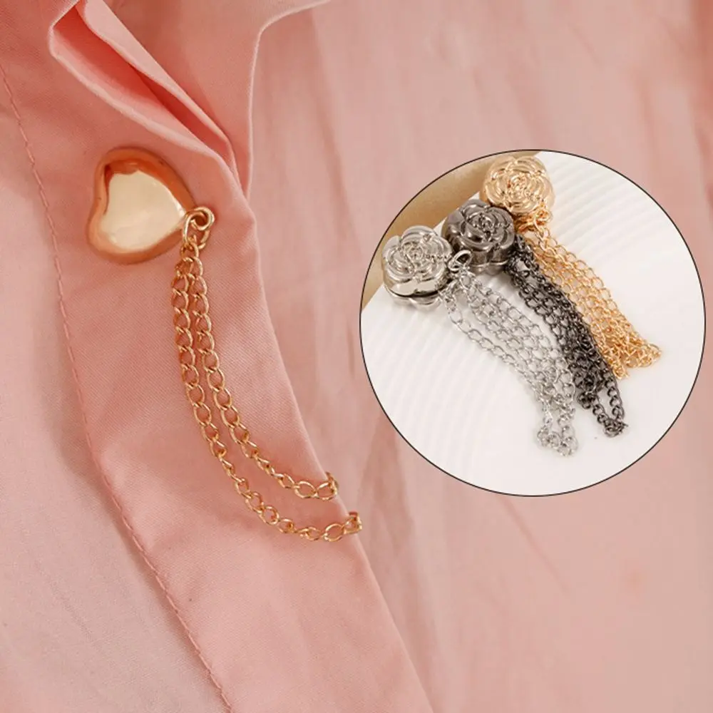 3PCS Multi-Purpose Chain Brooch Buckle Clothing Shawl Clips  Pinless Brooch for Women Clothes Hijab Pins Shirt Accessories