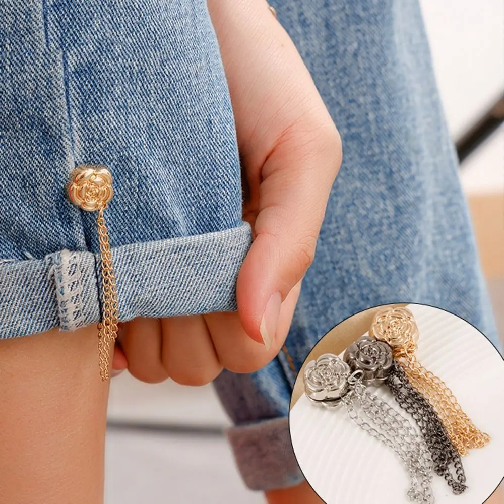 3PCS Multi-Purpose Chain Brooch Buckle Clothing Shawl Clips  Pinless Brooch for Women Clothes Hijab Pins Shirt Accessories