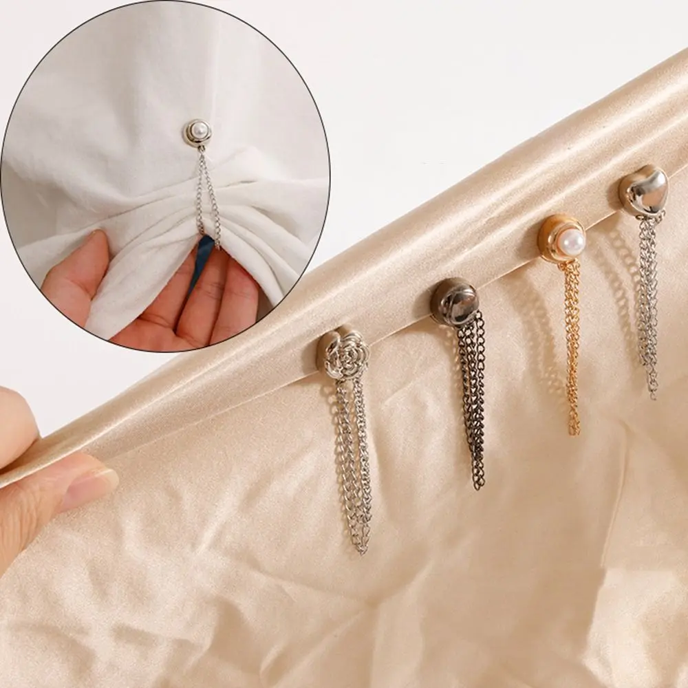 3PCS Multi-Purpose Chain Brooch Buckle Clothing Shawl Clips  Pinless Brooch for Women Clothes Hijab Pins Shirt Accessories