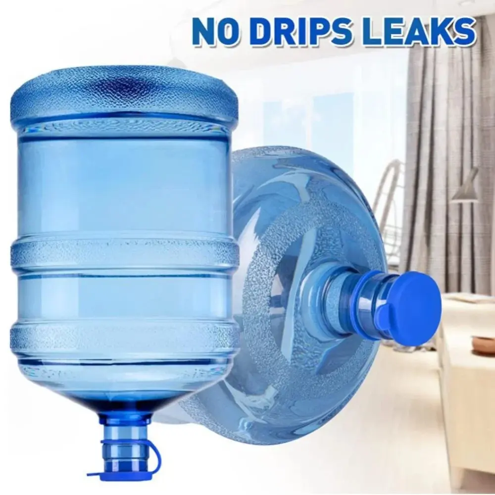 Silicone Water Bottle Cover Non-Spill Water Jugs Cap Durable Bottle Caps with Inner Plug Thick Reusable Drinking Bucket Cover