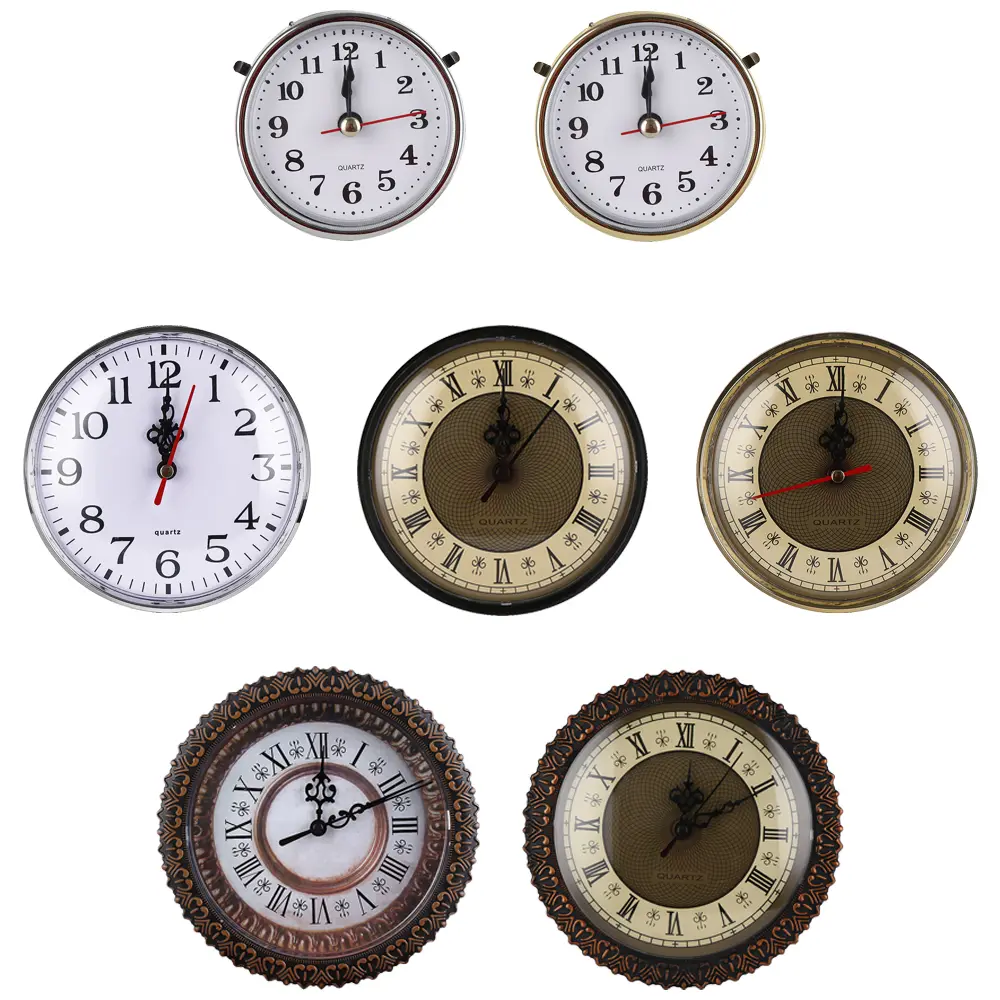 1PC Roman Numeral Movement Insert Gold Trim Clock Quartz Movement Mechanism Repair Replacement Classic Mute Essential Tools