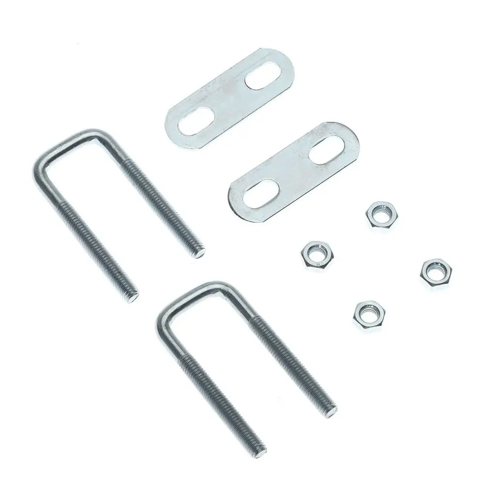 2Sets Durable Iron Square Clamp Right Angle U-bolt Screw Pipe U-clamp With Baffle M6 Squa Bolt