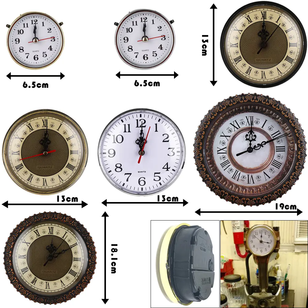 1PC Roman Numeral Movement Insert Gold Trim Clock Quartz Movement Mechanism Repair Replacement Classic Mute Essential Tools