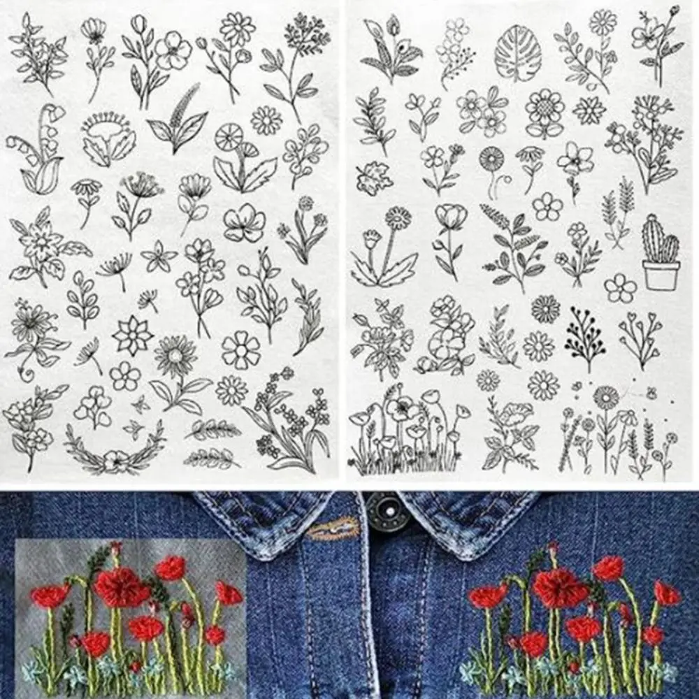 New Hand Sewing Stitching Embroidery Paper Water Soluble Transfer Paper Flowers Pattern Stabilizer Embroidery Crafts Supplies
