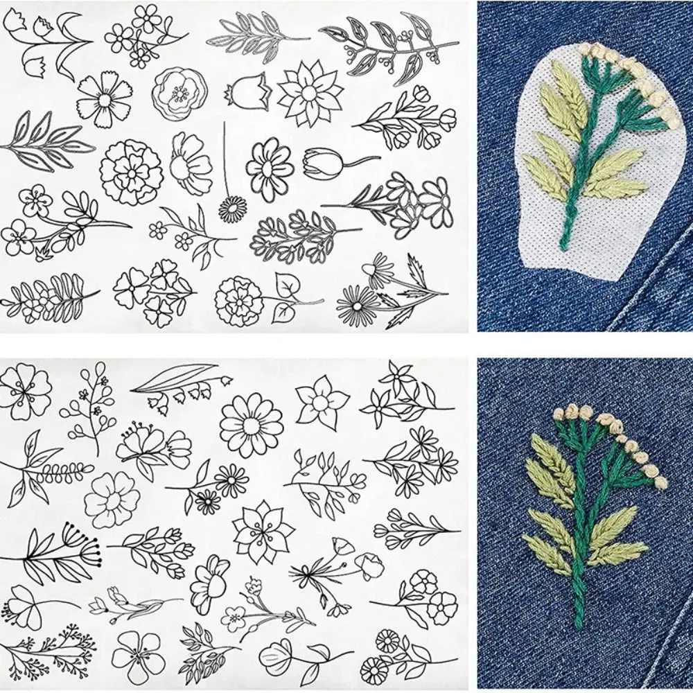 New Hand Sewing Stitching Embroidery Paper Water Soluble Transfer Paper Flowers Pattern Stabilizer Embroidery Crafts Supplies