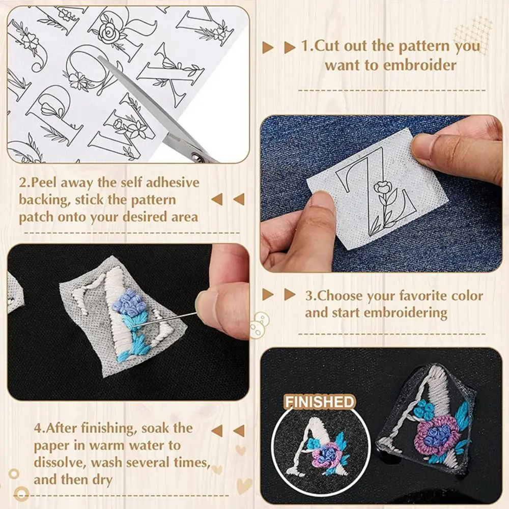 New Hand Sewing Stitching Embroidery Paper Water Soluble Transfer Paper Flowers Pattern Stabilizer Embroidery Crafts Supplies