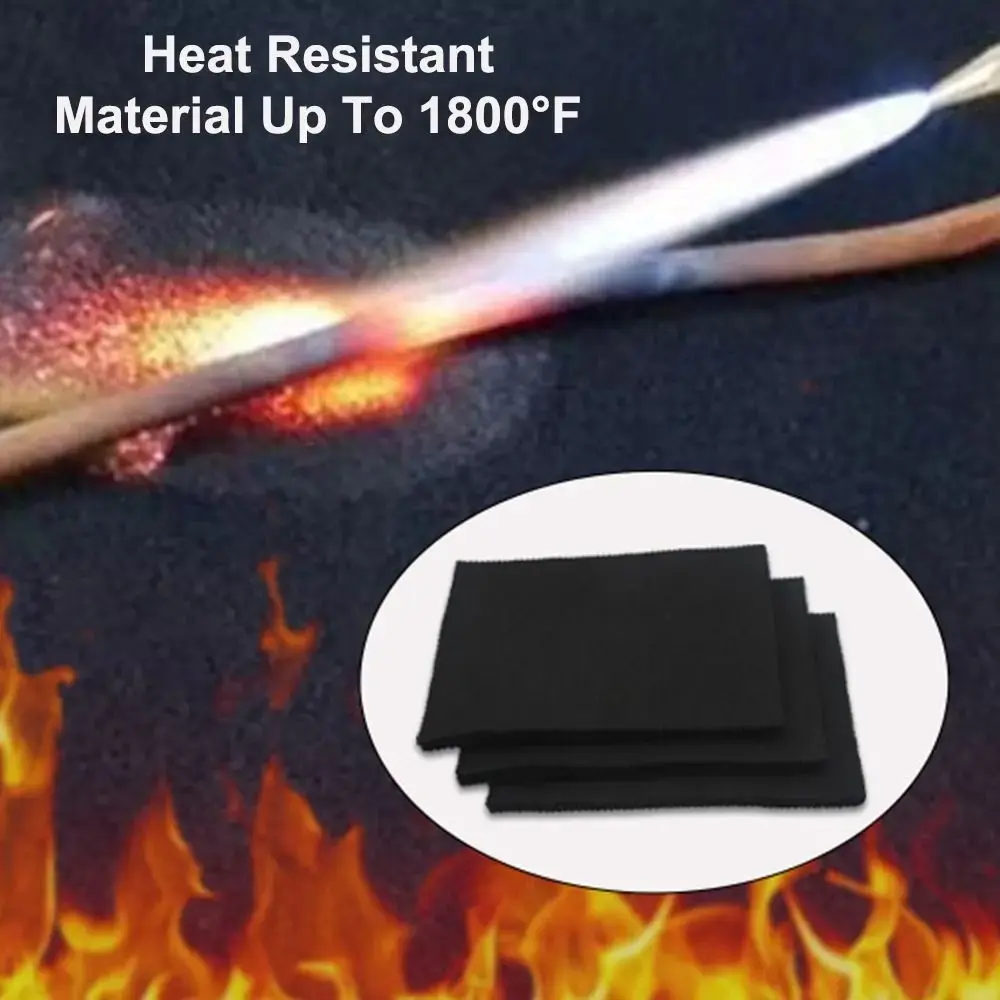Heat Resistant Welding Blanket Pad Flame Retardant Fabric Black Carbon Felt Material Up To 1800°F Small Soldering Mat Soldering