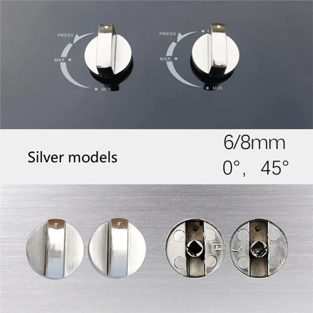 2Pcs Hot Silver Replacement Accessory Gas Stove Kitchen Tool Switch Cooker Control Knobs Metal Rotary