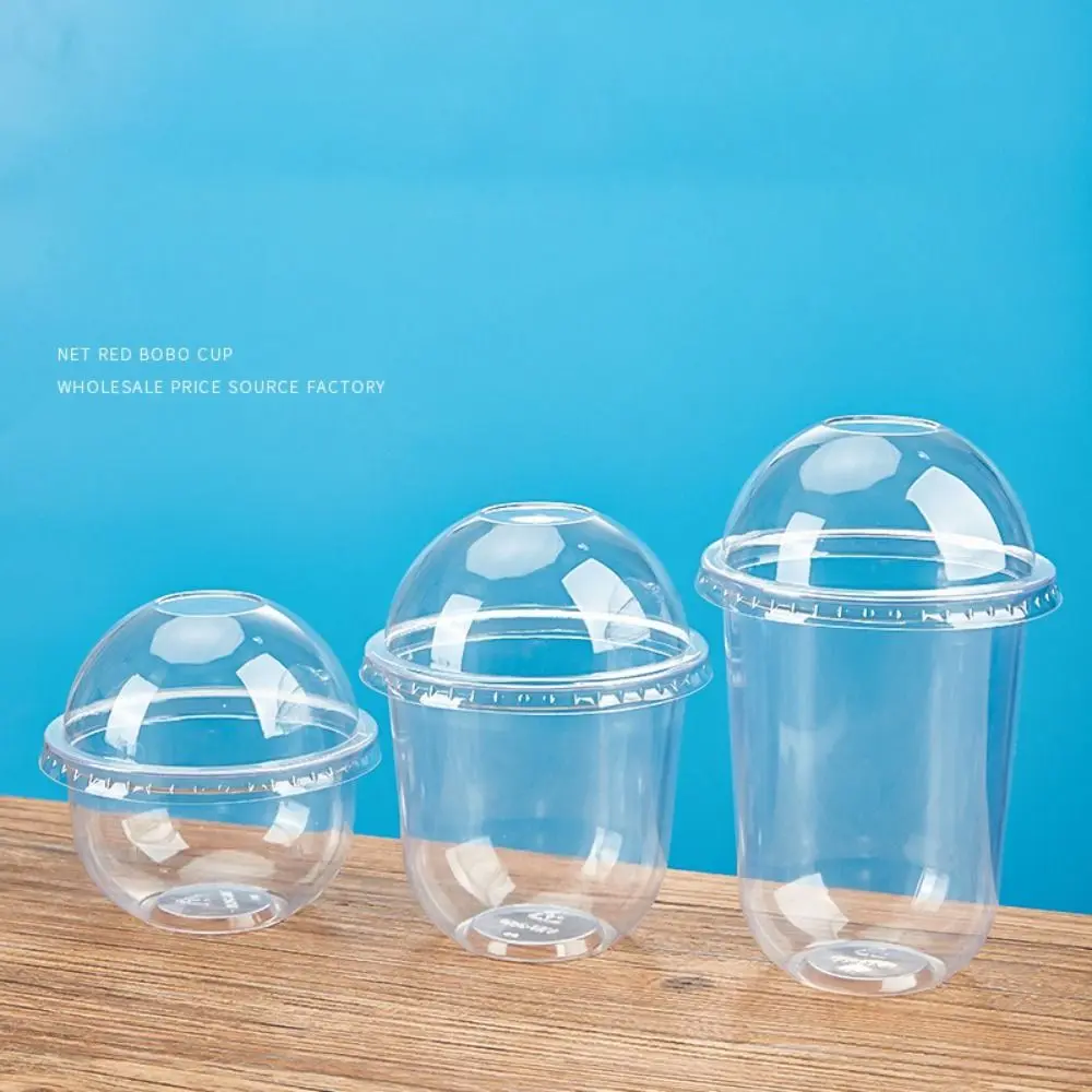 50 PCS 2025 Lids Disposable Plastic Cups Cupcake Multipurpose Milk Tea Cups Transparent Food Grade Dessert Cups