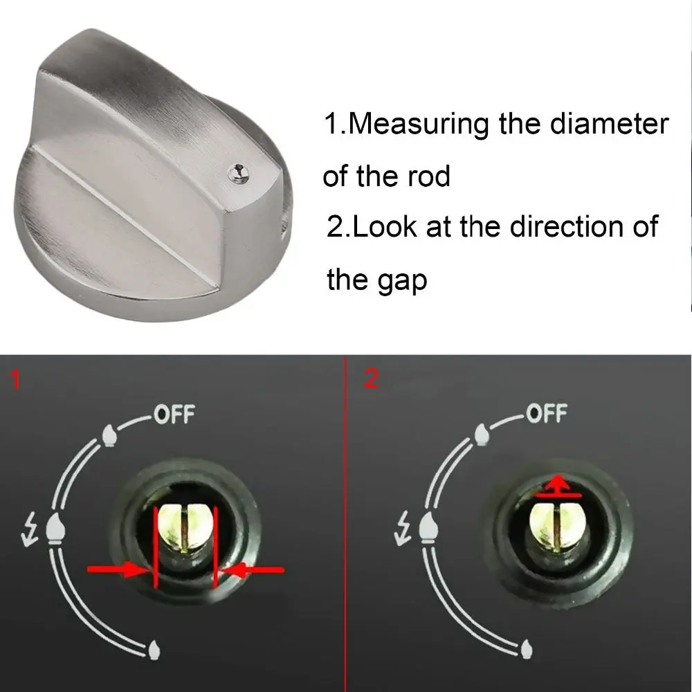 2Pcs Hot Silver Replacement Accessory Gas Stove Kitchen Tool Switch Cooker Control Knobs Metal Rotary