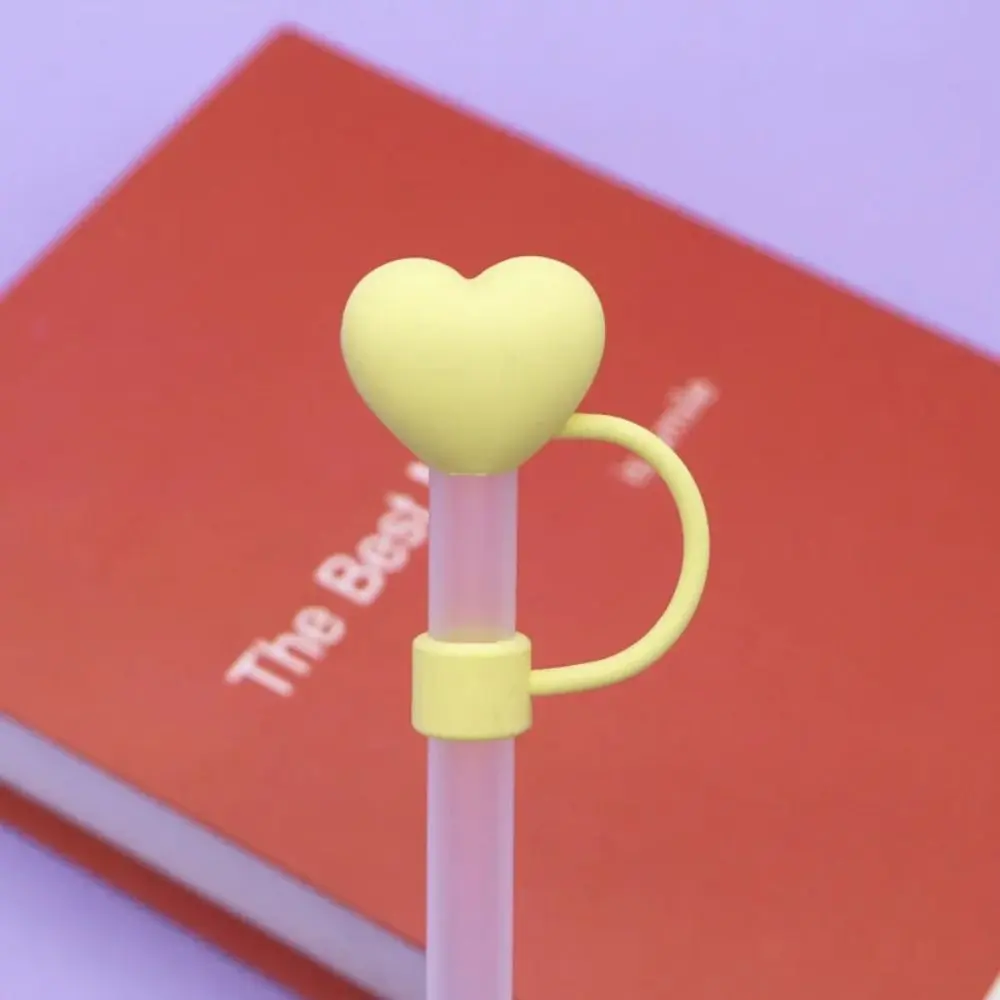 10mm Straw Covers Cap Compatible for Stanley 30&40 Oz Tumbler Cute Heart-shaped Reusable Drink Straws Covers Kitchen Tools
