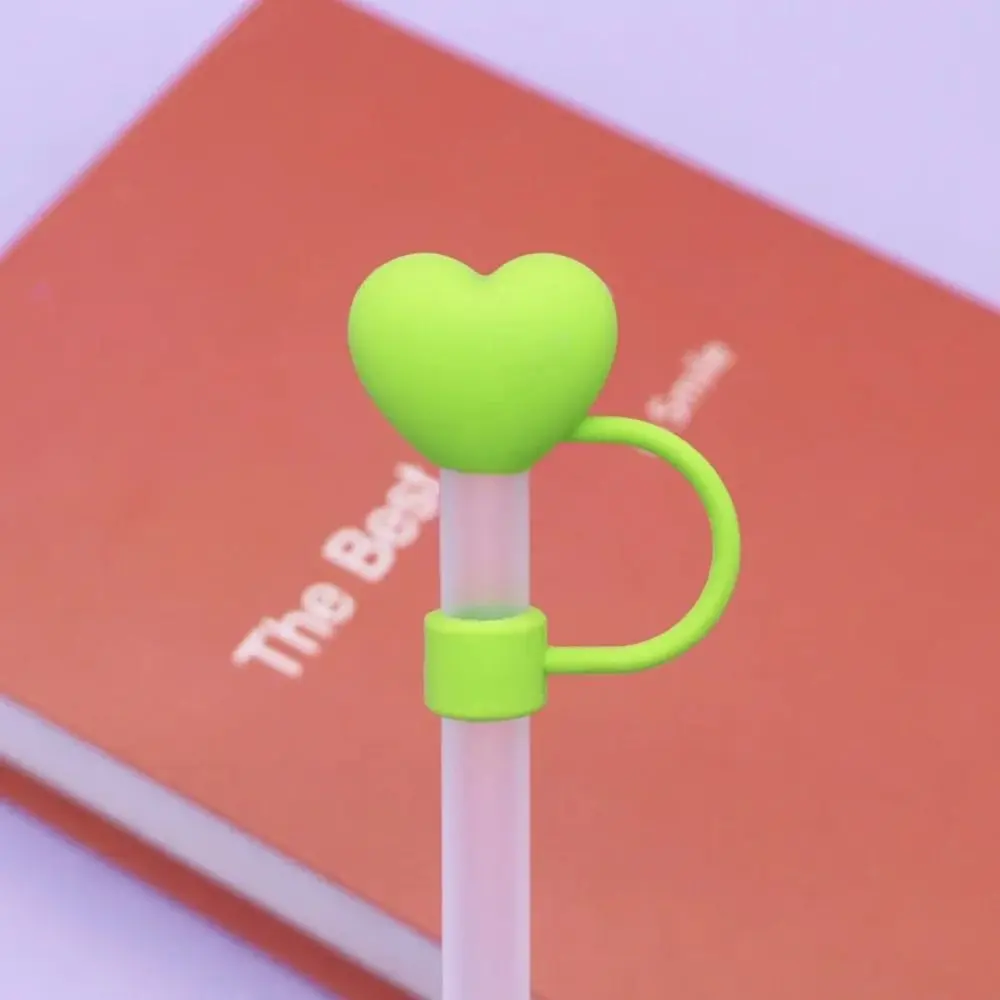 10mm Straw Covers Cap Compatible for Stanley 30&40 Oz Tumbler Cute Heart-shaped Reusable Drink Straws Covers Kitchen Tools