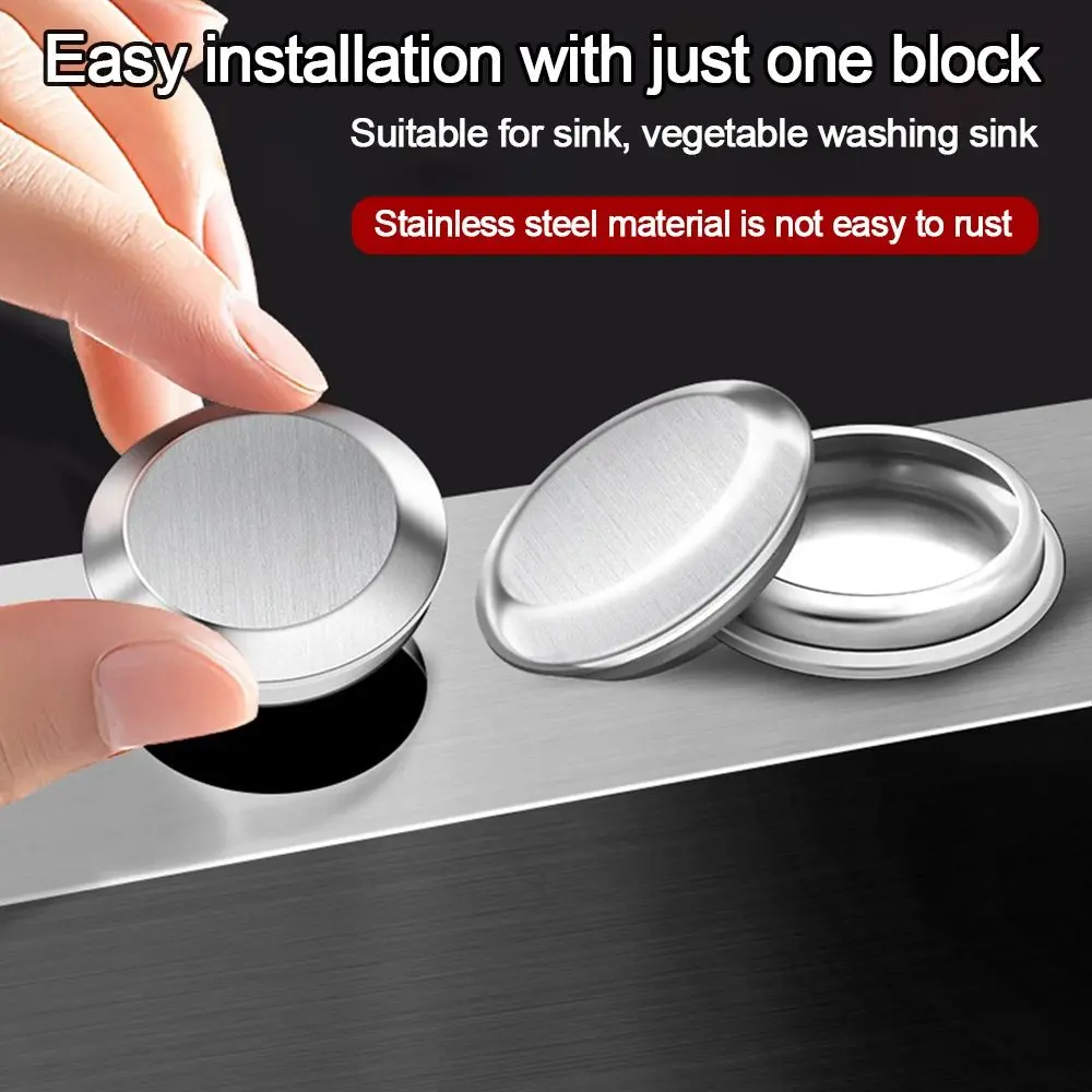 Stainless Steel Sink Plug Faucet Hole Cover Water Stopper Kitchen Drainage Seal Anti-leakage Basin Laundry Easy Use Accessories