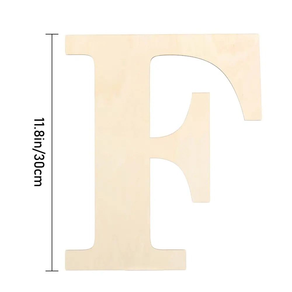 1PC 30CM Wooden Letters Unfinished Alphabet Blank Paintable Semi-finished DIY Wood Craft Wall Door Ornaments Party Supplies