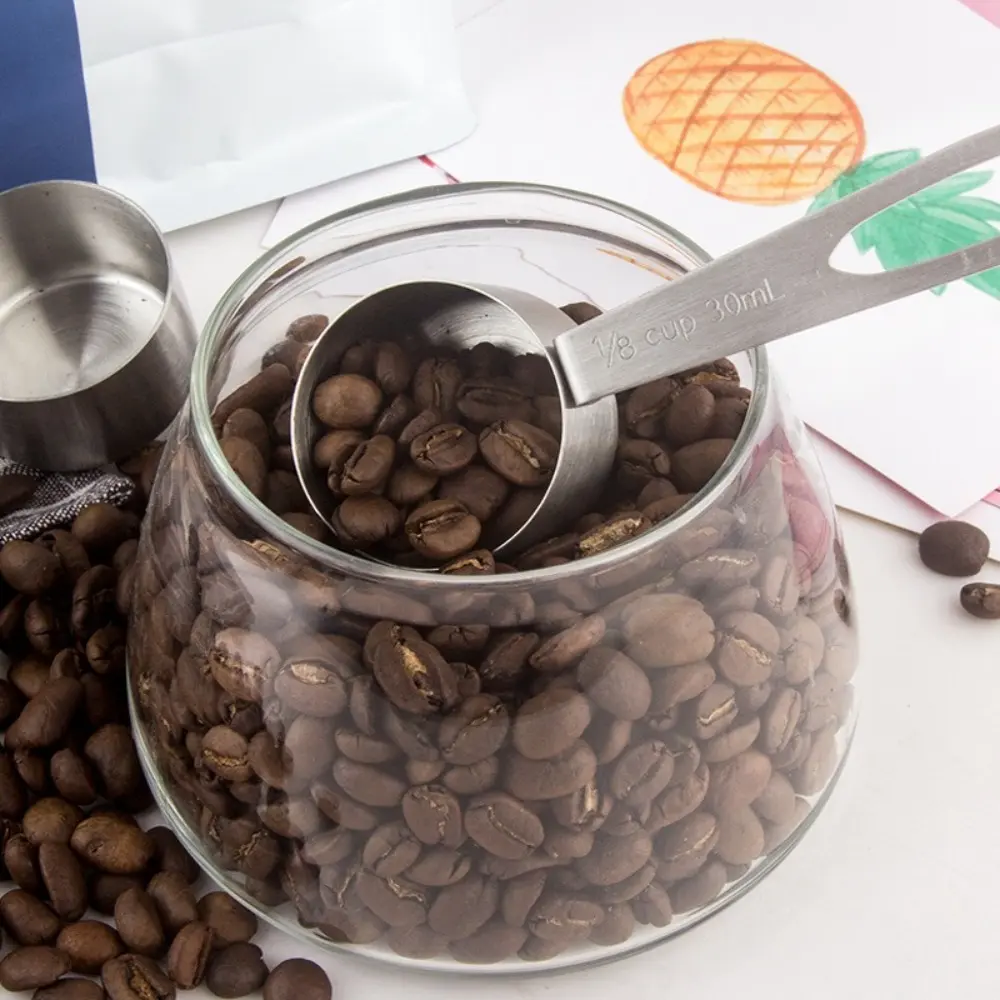 Durable 304 Stainless Steel Coffee Spoon 1/8 Cup 30ml Measuring Spoon Delicate Coffee Scoop Cafe Supplies Bar Barista Tools