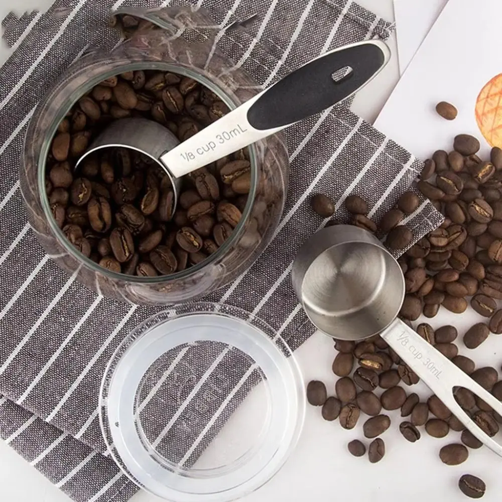 Durable 304 Stainless Steel Coffee Spoon 1/8 Cup 30ml Measuring Spoon Delicate Coffee Scoop Cafe Supplies Bar Barista Tools