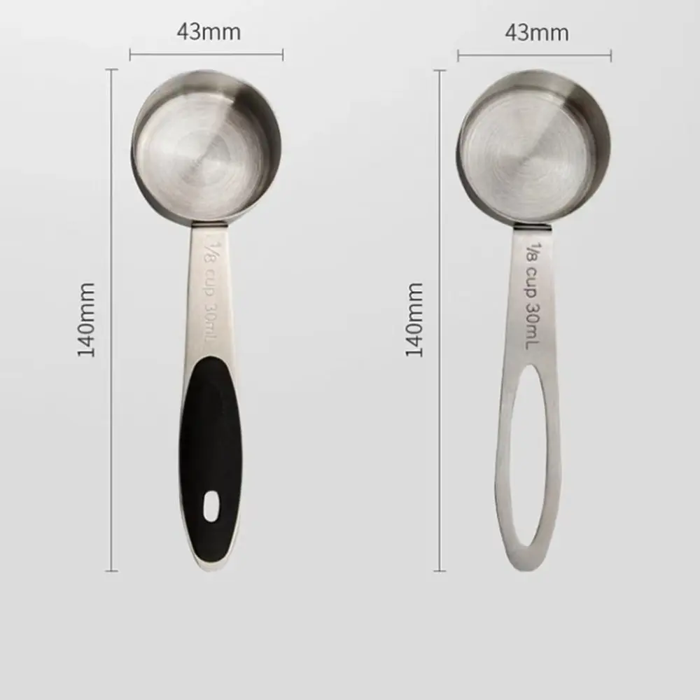 Durable 304 Stainless Steel Coffee Spoon 1/8 Cup 30ml Measuring Spoon Delicate Coffee Scoop Cafe Supplies Bar Barista Tools