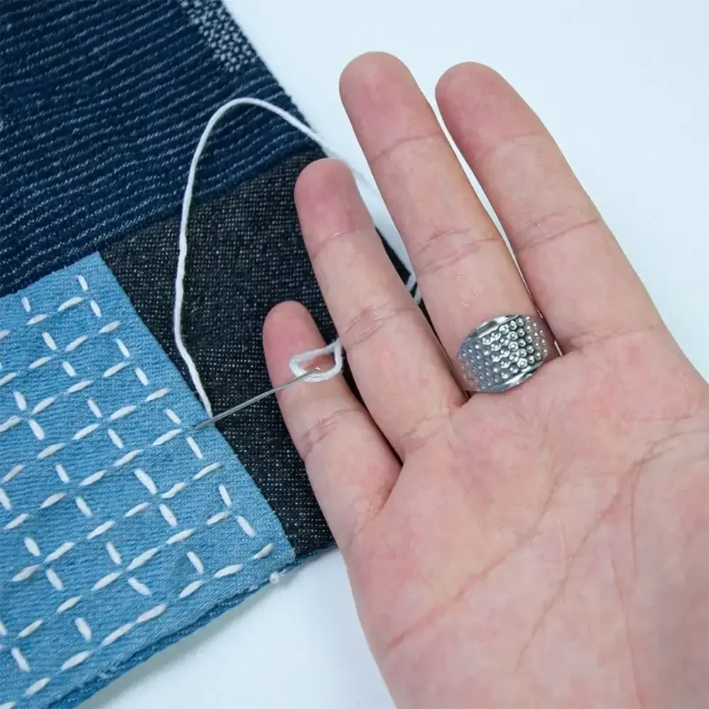Water Soluble Sashiko Embroidery Beginner Set With Thread And Needles Denim Fabric Hand Embroidery Sashiko Kit Sewing Supplies