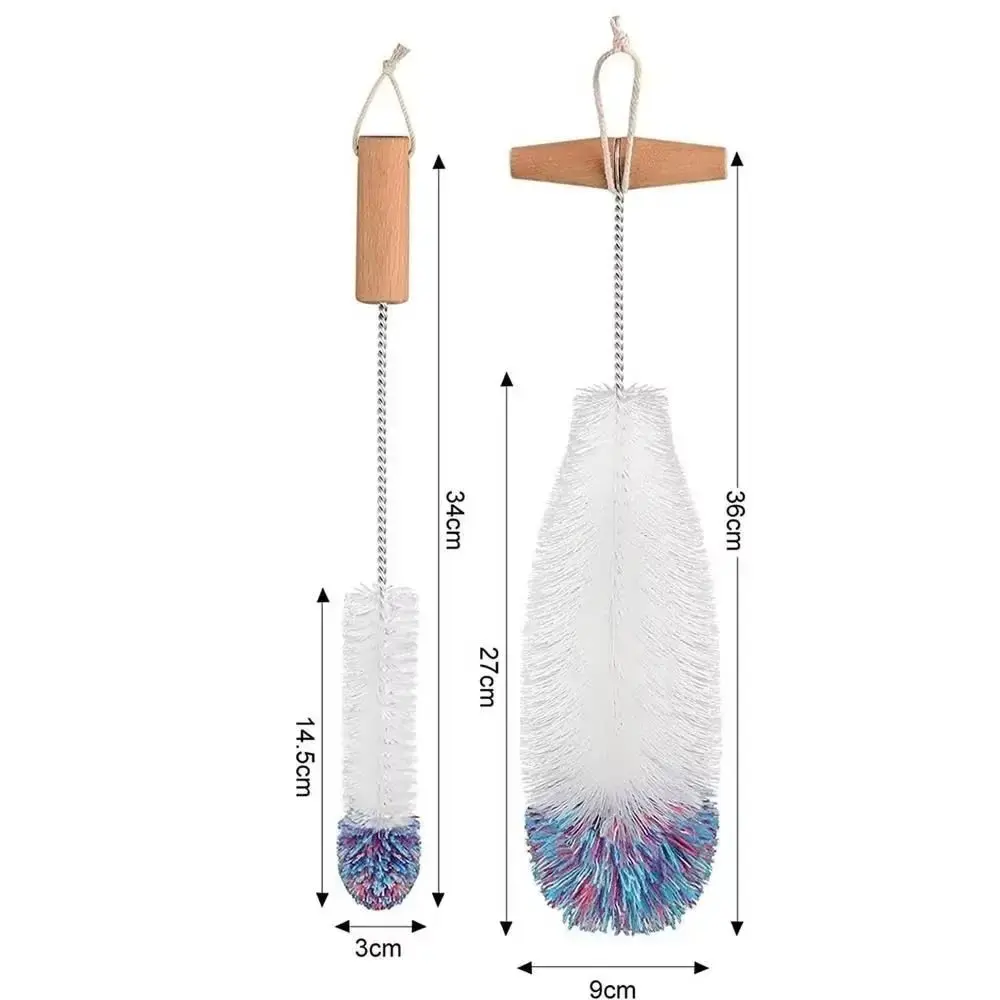 With Beechwood Handle Soda Stream Bottle Brush Drink Wineglass Bottle Cup Kitchen Cleaning Tool Glassware Jars Cleaner