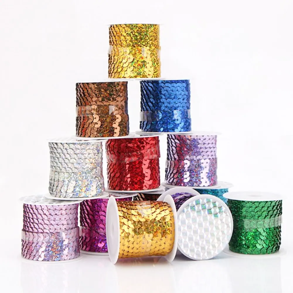 5M Sequins Trims Colorful Loose 6mm Paillettes Shiny Round Decorative Lace Crafts Cloth Accessory/Bags/Garment