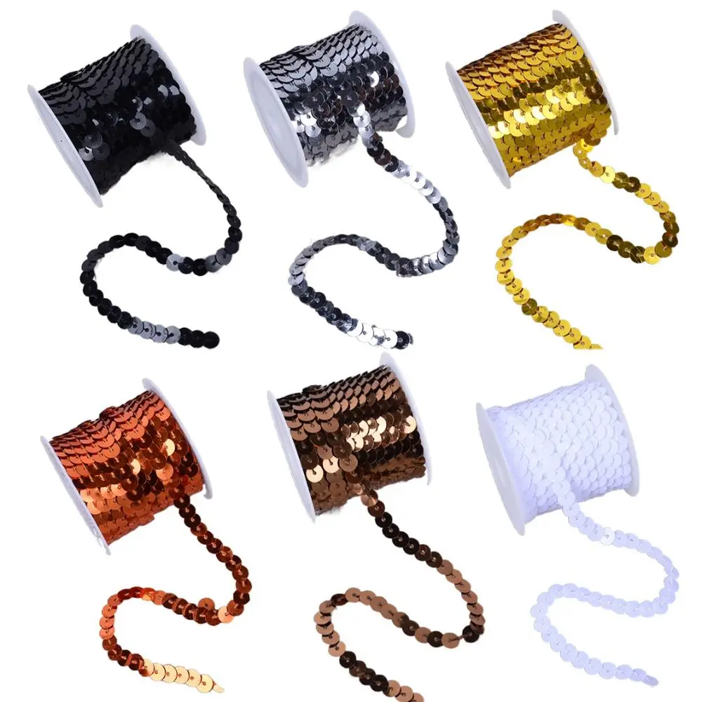 5M Sequins Trims Colorful Loose 6mm Paillettes Shiny Round Decorative Lace Crafts Cloth Accessory/Bags/Garment