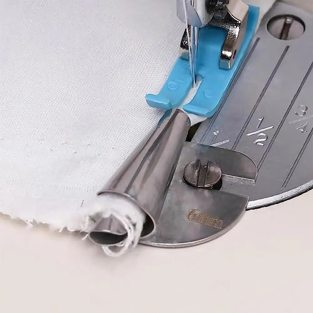 3mm-10mm Sewing Rolled Hemmer Foot Home Flat Car Curling Pull Tube Spiral Crimpers Old Sewing Machine Presser Foot Sewing Tools