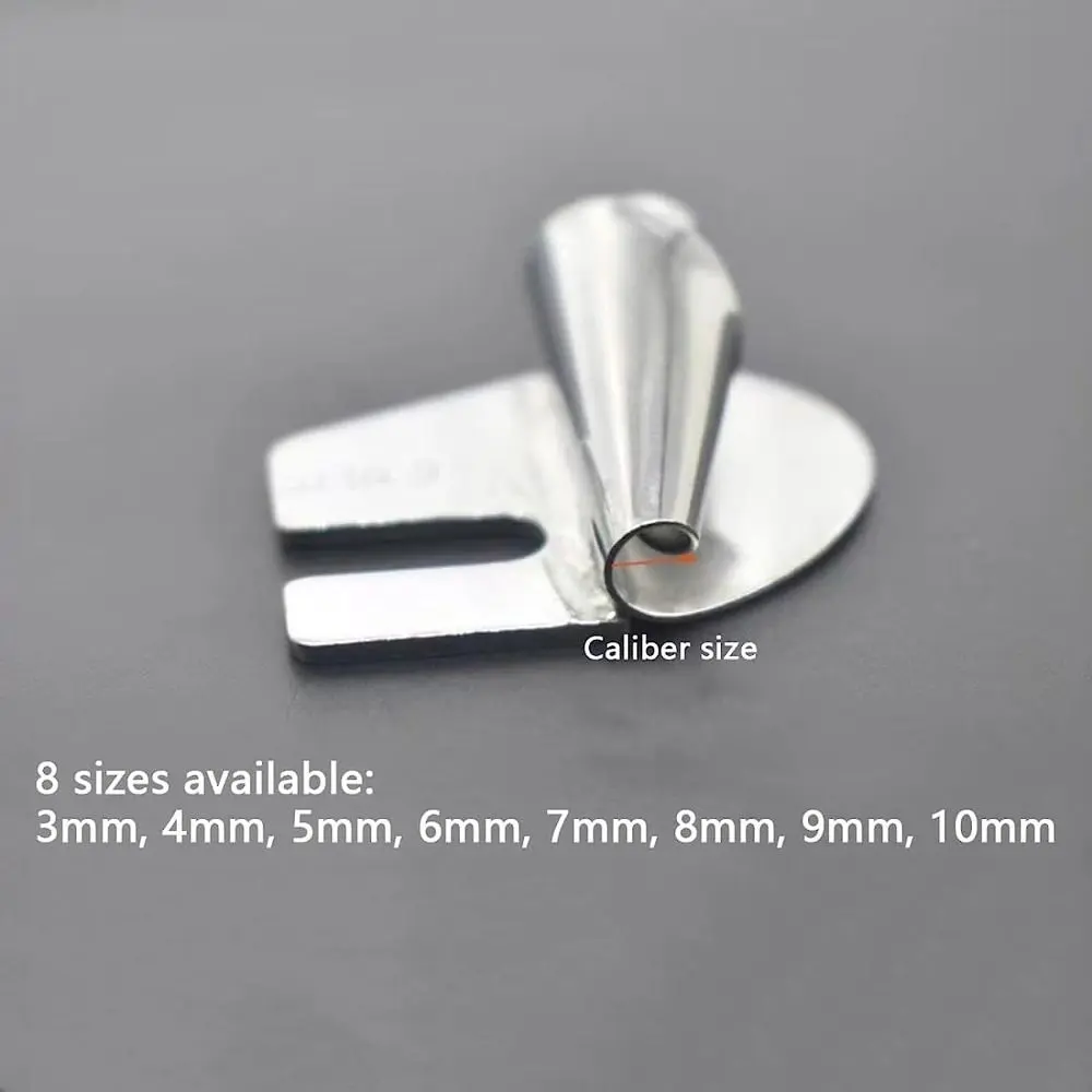3mm-10mm Sewing Rolled Hemmer Foot Home Flat Car Curling Pull Tube Spiral Crimpers Old Sewing Machine Presser Foot Sewing Tools