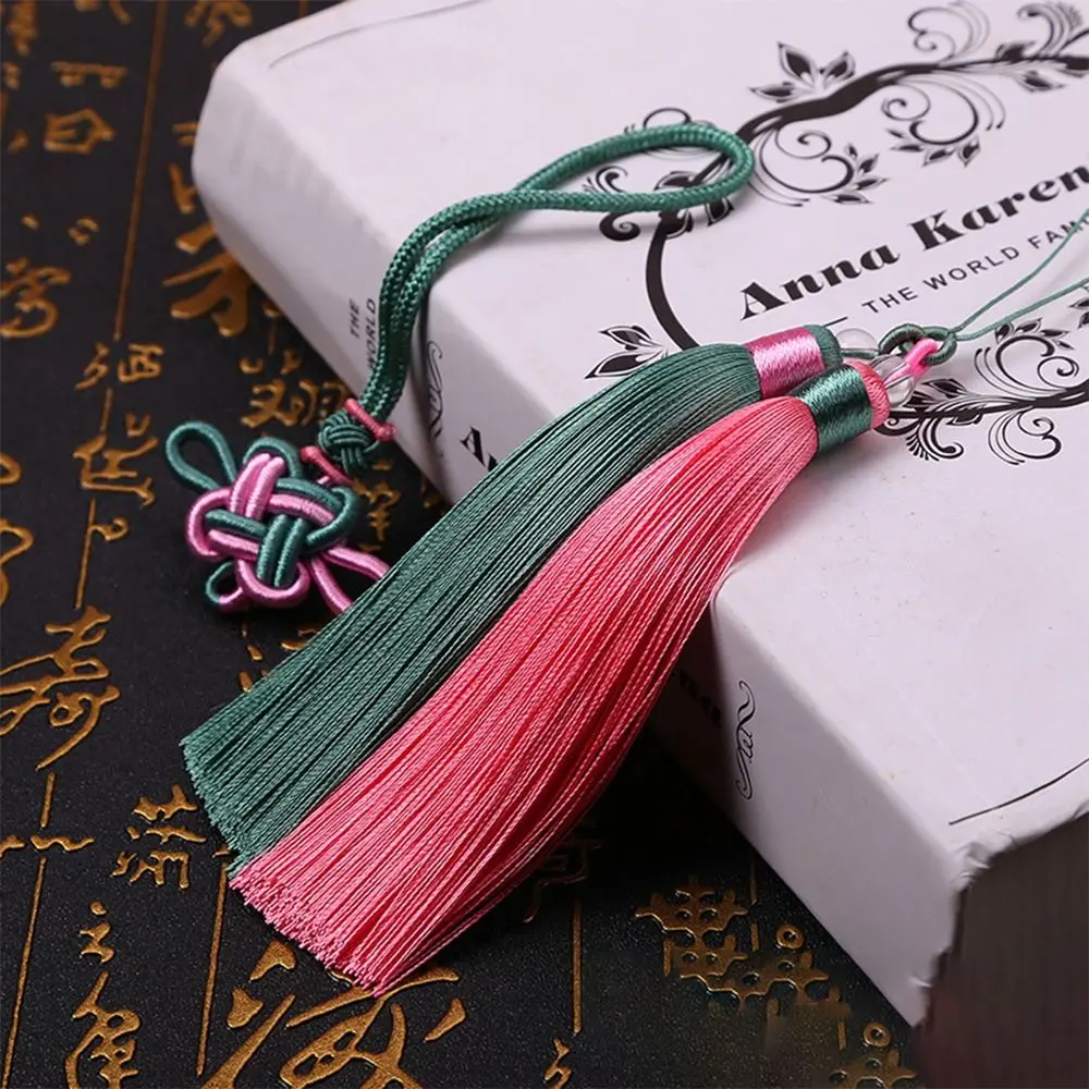 Chinese Ethnic Style Two-Color Tassel Auspicious Knot Handmade Craft Pendant Double Sided Chinese Knot Tassel Home Decoration