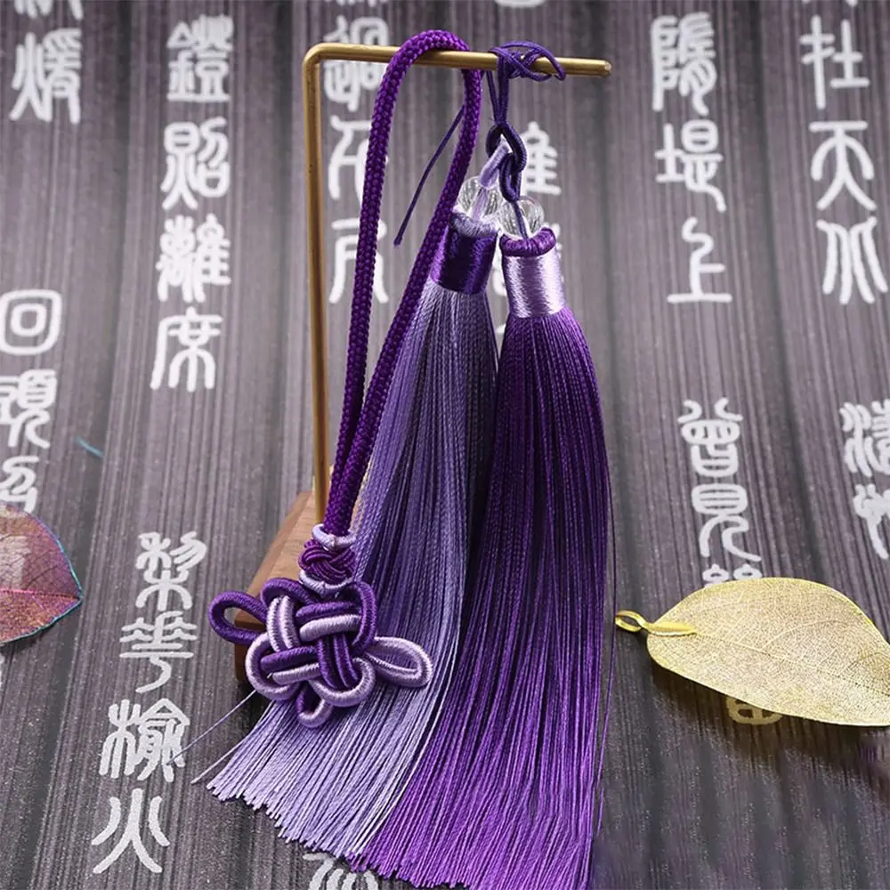 Chinese Ethnic Style Two-Color Tassel Auspicious Knot Handmade Craft Pendant Double Sided Chinese Knot Tassel Home Decoration